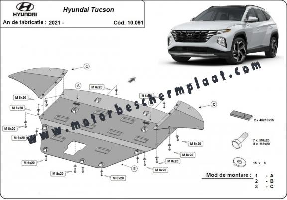 Motor, Versnellingsbak en Radiator Beschermplaat voor Hyundai Tucson