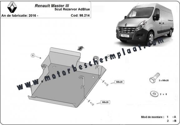 AdBlue tank Beschermplaat voor  Renault Master 3  - Model 2