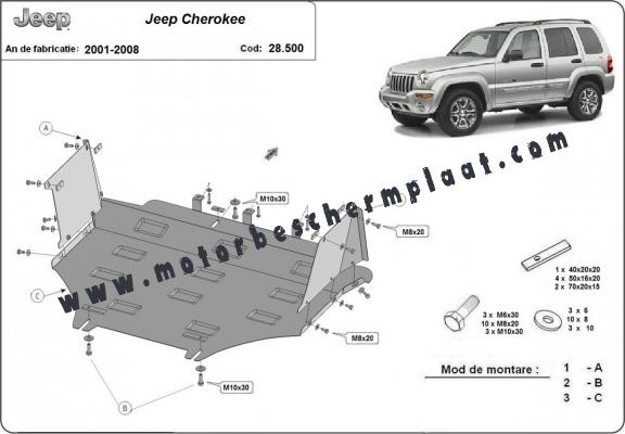 Motor en Versnellingsbak Beschermplaat voor Jeep Cherokee - KJ