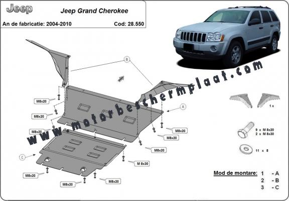 Motor en Versnellingsbak Beschermplaat voor Jeep Grand Cherokee