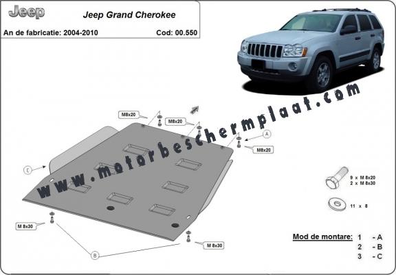 Versnellingsbak Beschermplaat voor  Jeep Grand Cherokee