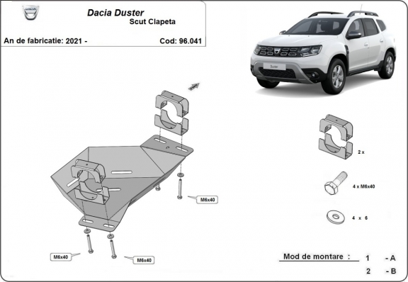 EGR-klep Beschermplaat voor Dacia Duster
