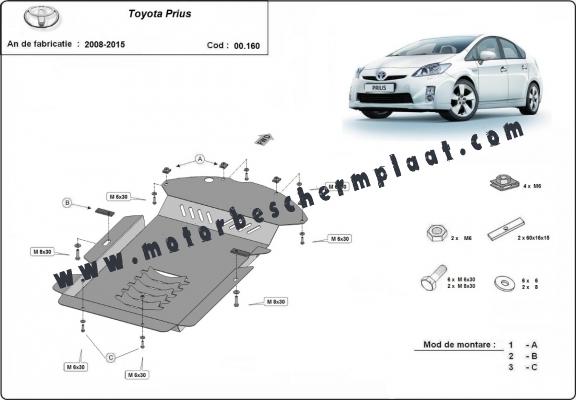 Katalysator/cat lock Beschermplaat voor Toyota Prius 3