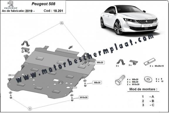 Motor, Versnellingsbak en Radiator Beschermplaat voor Peugeot 508