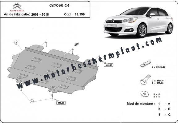Motor en Versnellingsbak Beschermplaat voor Citroen C4