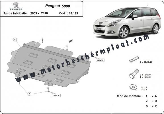 Motor en Versnellingsbak Beschermplaat voor Peugeot 5008