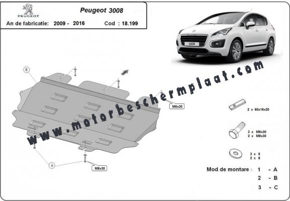 Motor en Versnellingsbak Beschermplaat voor Peugeot 3008