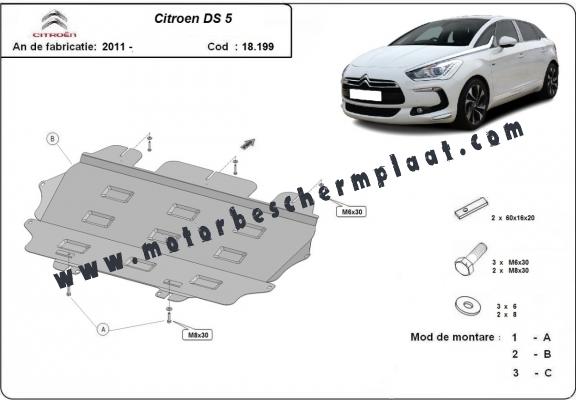 Motor, Versnellingsbak en Radiator Beschermplaat voor Citroen DS5