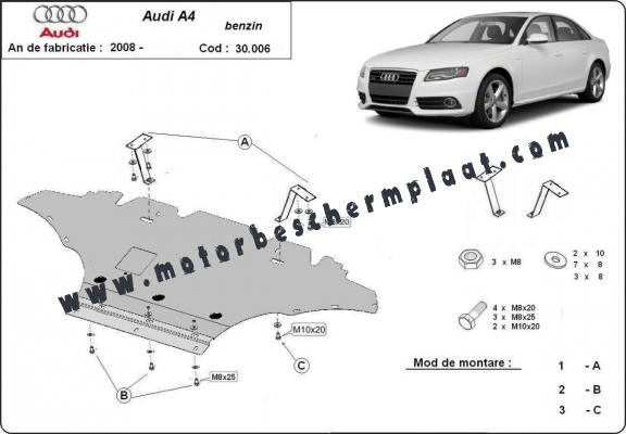 Motor en Radiator Beschermplaat voor Audi A4 B8 All Road, benzine