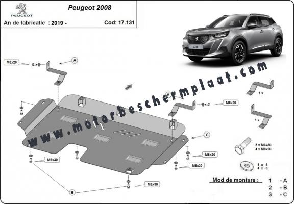Motor en Versnellingsbak Beschermplaat voor Peugeot 2008