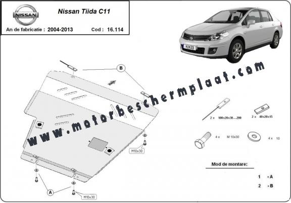 Motor, Versnellingsbak en Radiator Beschermplaat voor Nissan Tiida