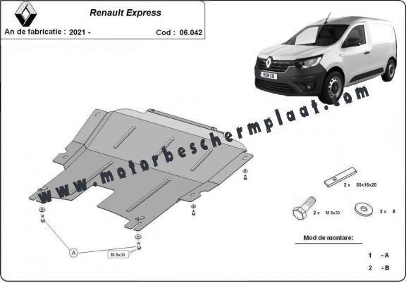 Motor, Versnellingsbak en Radiator Beschermplaat voor Renault Express