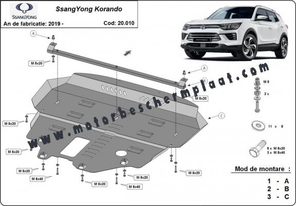 Motor en Radiator Beschermplaat voor SsangYong Korando