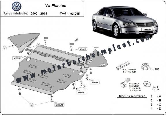 Motor, Versnellingsbak en Radiator Beschermplaat voor Volkswagen Phaeton