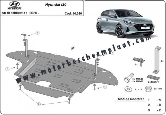 Motor, Versnellingsbak en Radiator Beschermplaat voor Hyundai i20