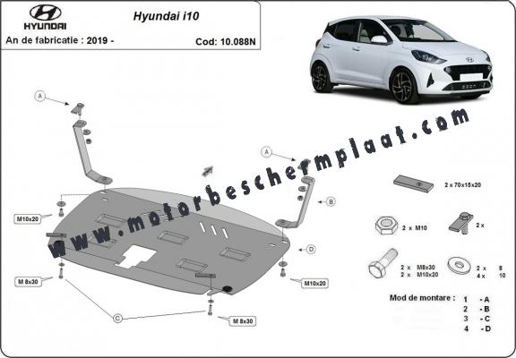 Motor, Versnellingsbak en Radiator Beschermplaat voor Hyundai i10