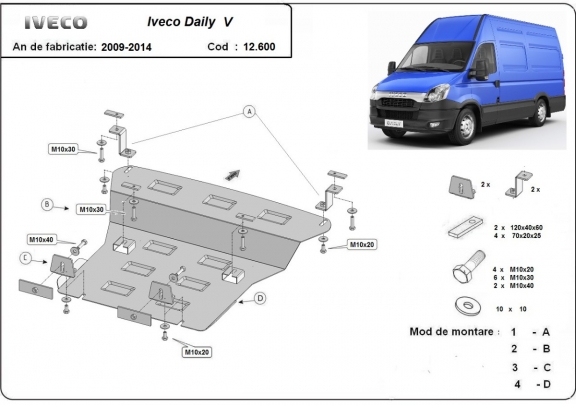 Motor en Radiator Beschermplaat voor Iveco Daily 5