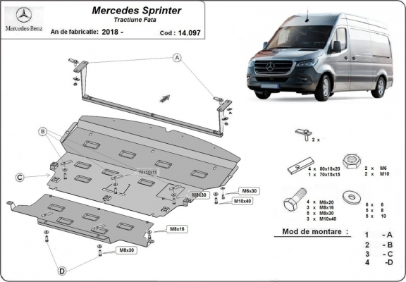 Motor Beschermplaat voor Mercedes Sprinter-FWD