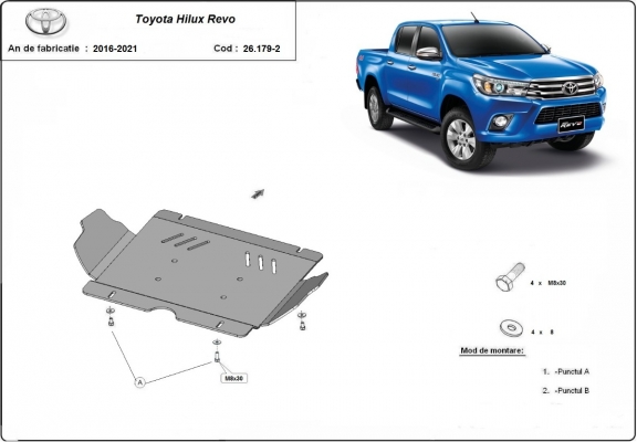 Motor  Beschermplaat voor Toyota Hilux Revo - Aluminium