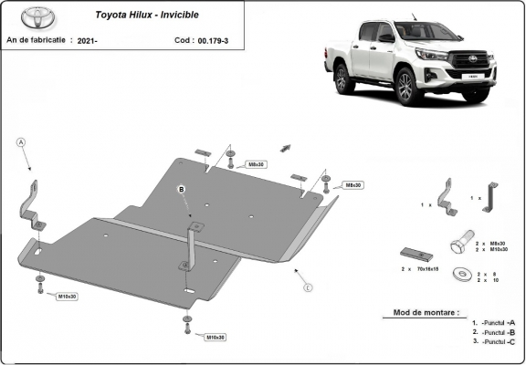 Differentieel Beschermplaat voor Toyota Hilux Invincible