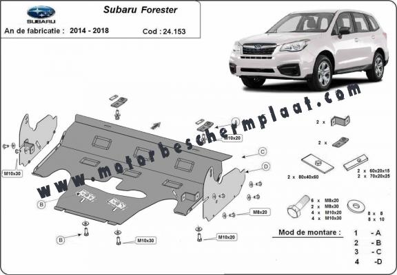 Motor en Radiator Beschermplaat voor Subaru Forester 4