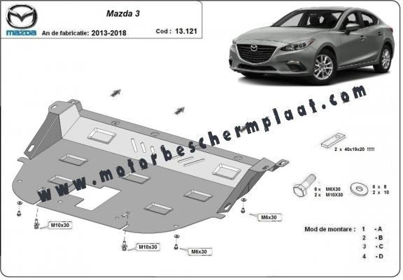 Motor, Versnellingsbak en Radiator Beschermplaat voor Mazda 3