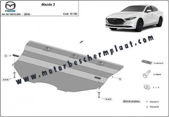 Motor, Versnellingsbak en Radiator Beschermplaat voor Mazda 3