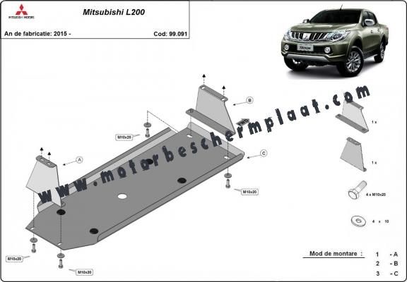 Brandstoftank Beschermplaat voor Mitsubishi L 200