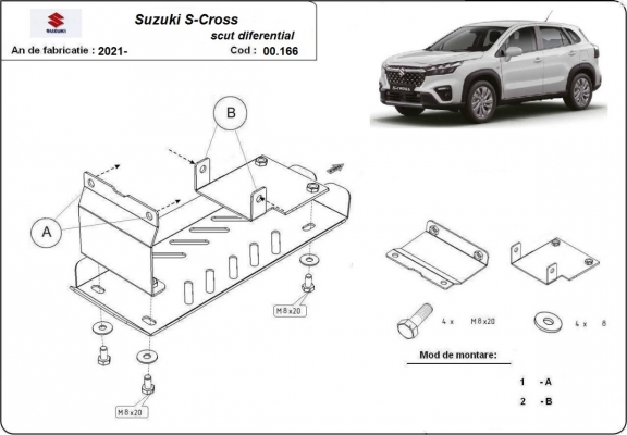 Differentieel Beschermplaat voor Suzuki S-Cross