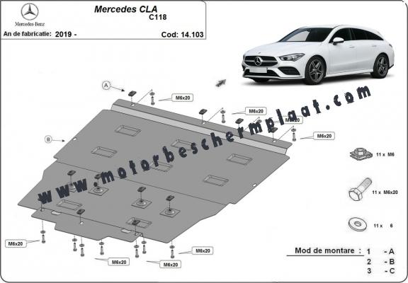 Motor, Versnellingsbak en Radiator Beschermplaat voor Mercedes CLA C118