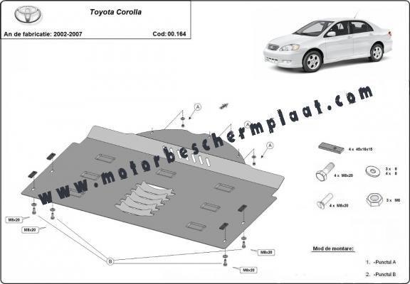 Katalysator/cat lock Beschermplaat voor Toyota Corolla
