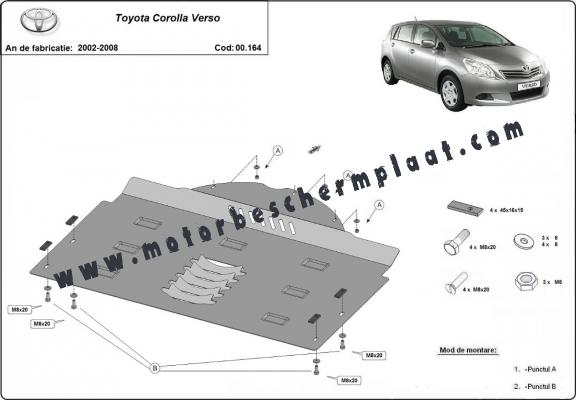 Katalysator/cat lock Beschermplaat voor Toyota Corolla Verso