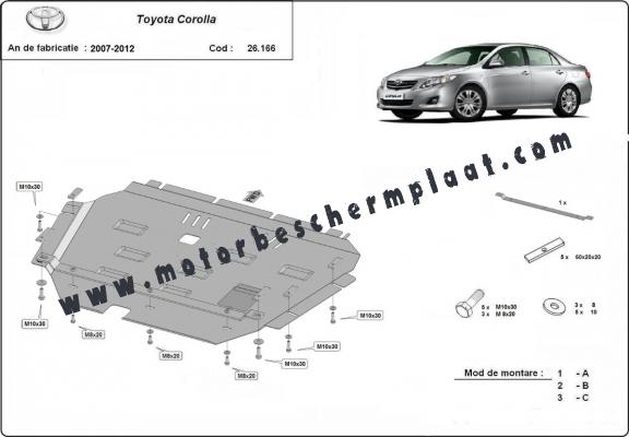 Motor Beschermplaat voor Toyota Corolla