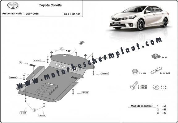 Katalysator/cat lock Beschermplaat voor Toyota Corolla