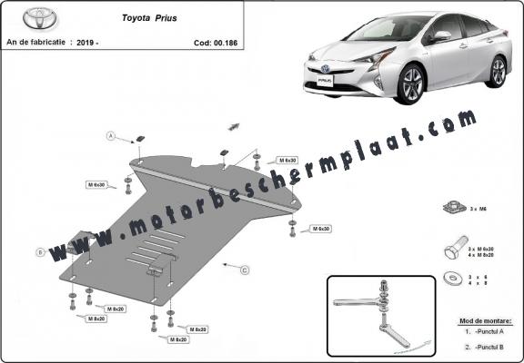 Katalysator/cat lock Beschermplaat voor Toyota Prius
