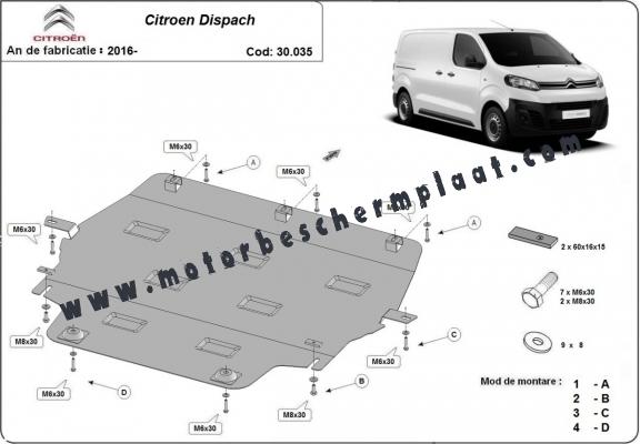 Motor Beschermplaat voor Citroen Dispatch