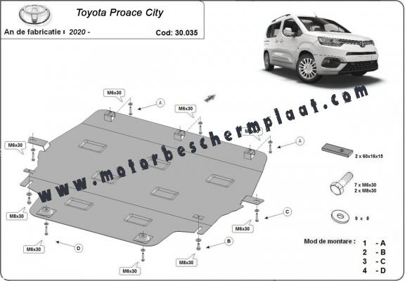 Motor Beschermplaat voor Toyota Proace City