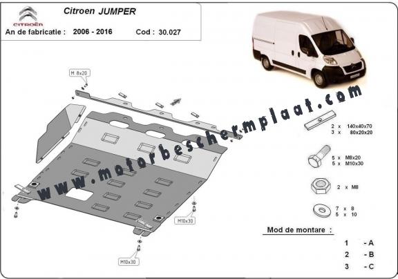 Motor, Versnellingsbak en Radiator Beschermplaat voor Citroen Jumper