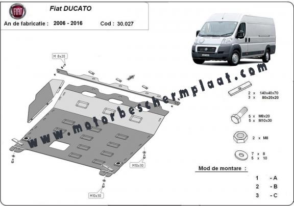 Motor, Versnellingsbak en Radiator Beschermplaat voor Fiat Ducato