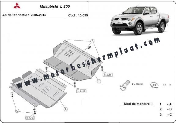 Motor en Radiator Beschermplaat voor Mitsubishi L 200