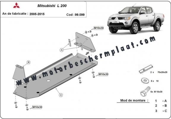 Brandstoftank Beschermplaat voor Mitsubishi L 200