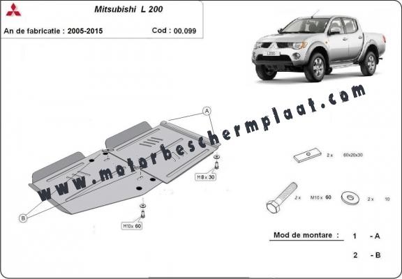 Versnellingsbak Beschermplaat voor Mitsubishi L 200