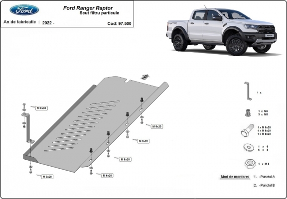DPF  Beschermplaat voor Ford Ranger Raptor
