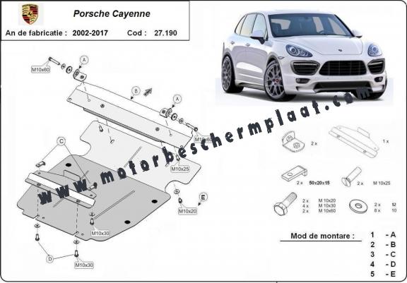 Motor Beschermplaat voor Porsche Cayenne