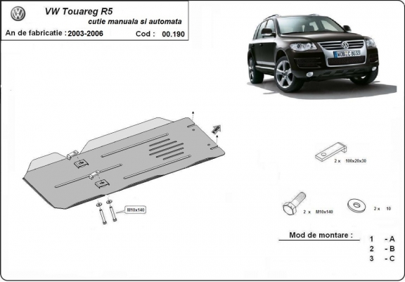 Handmatige en automatisch Versnellingsbak Beschermplaat voor VW Touareg 7L
