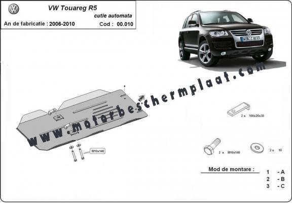 Versnellingsbak Beschermplaat voor Volkswagen Touareg 7L - automat