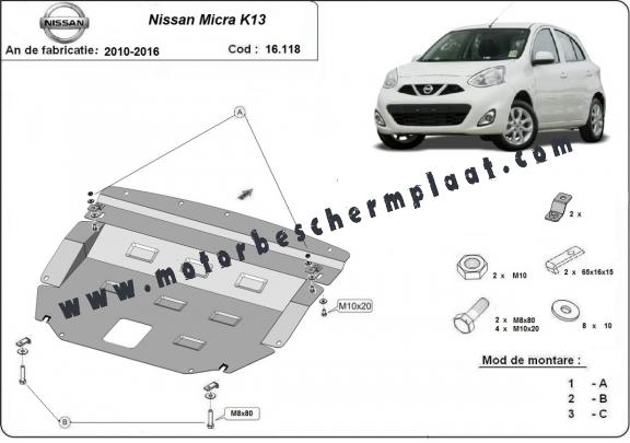 Motor Beschermplaat voor Nissan Micra