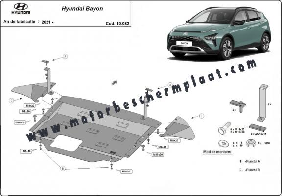 Motor, Versnellingsbak en Radiator Beschermplaat voor Hyundai Bayon