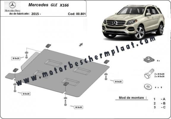 Versnellingsbak Beschermplaat voor Mercedes GLE X166