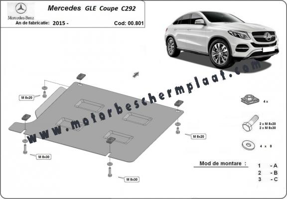 Versnellingsbak Beschermplaat voor Mercedes GLE Coupe C292